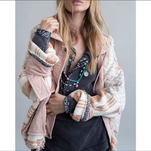 Free People Everything Nice Sugar Rose Fringe Jacket NWT ❤️